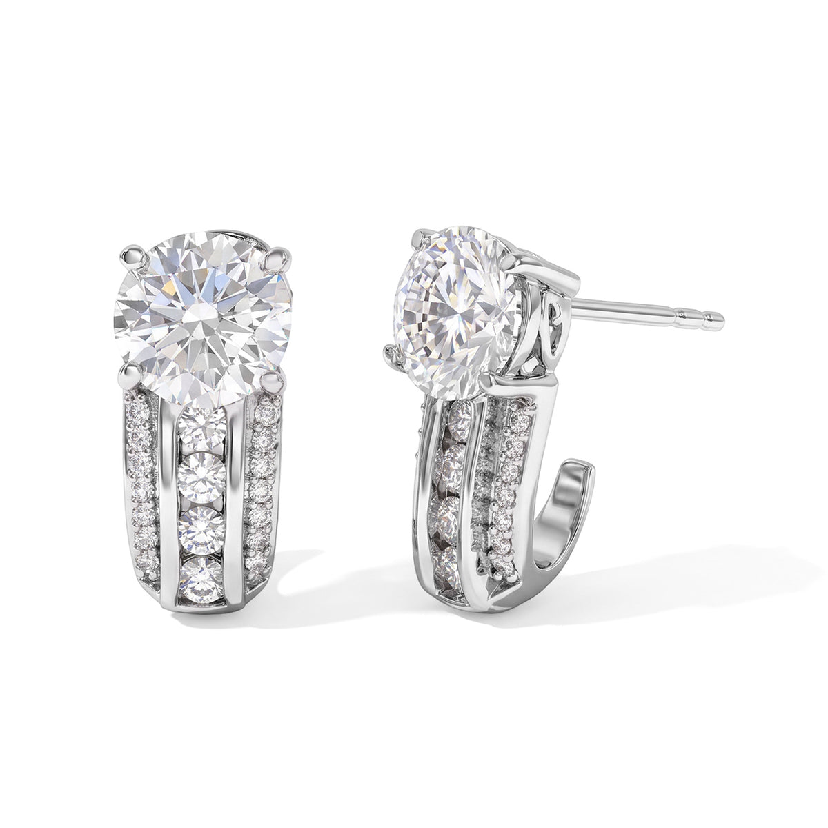 D'Joy Moissanit Ohrringe 925 Silber Rhodiniert ca. 2,78 ct.