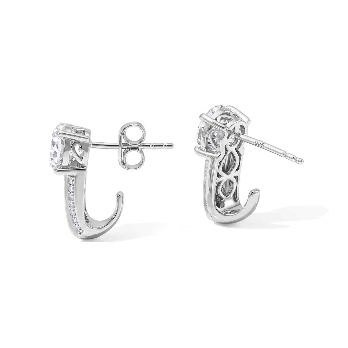 D'Joy Moissanit Ohrringe 925 Silber Rhodiniert ca. 2,78 ct.