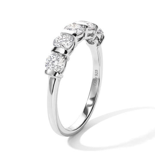 D'Joy Moissanit Ring 925 Silber Platiniert (Größe 20.00) ca. 1,17 ct