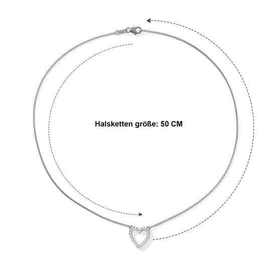 LUXURIANT DIAMOND - Lab Grown Diamant SI-GH Halskette (9-14 Werktage Lieferzeit) ca. 50 cm 925 Silber Rhodiniert ca. 0.50 ct