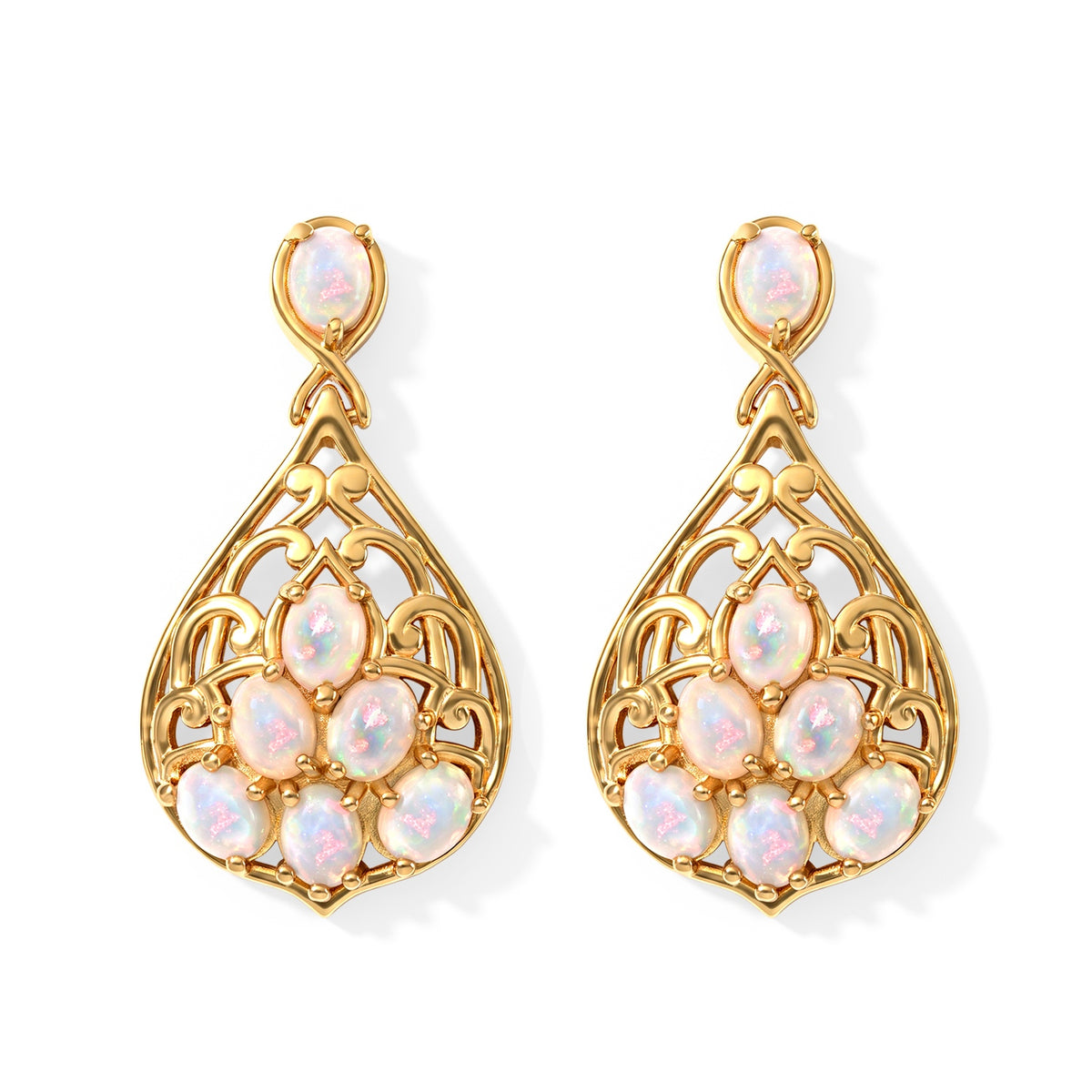 EVER TRUE AA Natürlicher, äthiopischer Welo Opal Ohrringe Reine Bronze (10-15 Werktage Lieferzeit) ca. 1,48 ct.