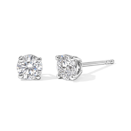 Moissanit Ohrringe 925 Silber Platiniert ca. 0.91 ct