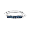 D'Joy Blauer Diamant (IR) Ring 925 Silber Rhodiniert (Größe 17.00) ca. 0,18 ct