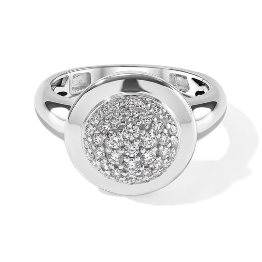 D'Joy Moissanit Ring 925 Silber Rhodiniert (Größe 21.00) ca. 0,51 ct