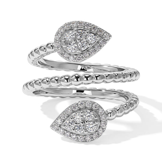 D'Joy Moissanit Ring 925 Silber Rhodiniert (Größe 21.00) ca. 0,55 ct