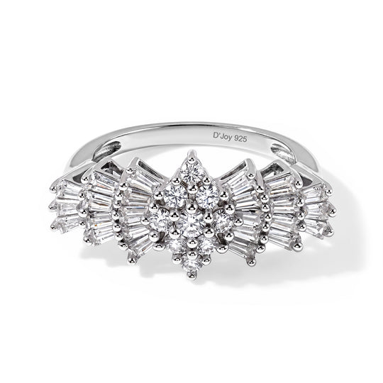 D'Joy Moissanit Ring 925 Silber Rhodiniert (Größe 18.00) ca. 1,11 ct