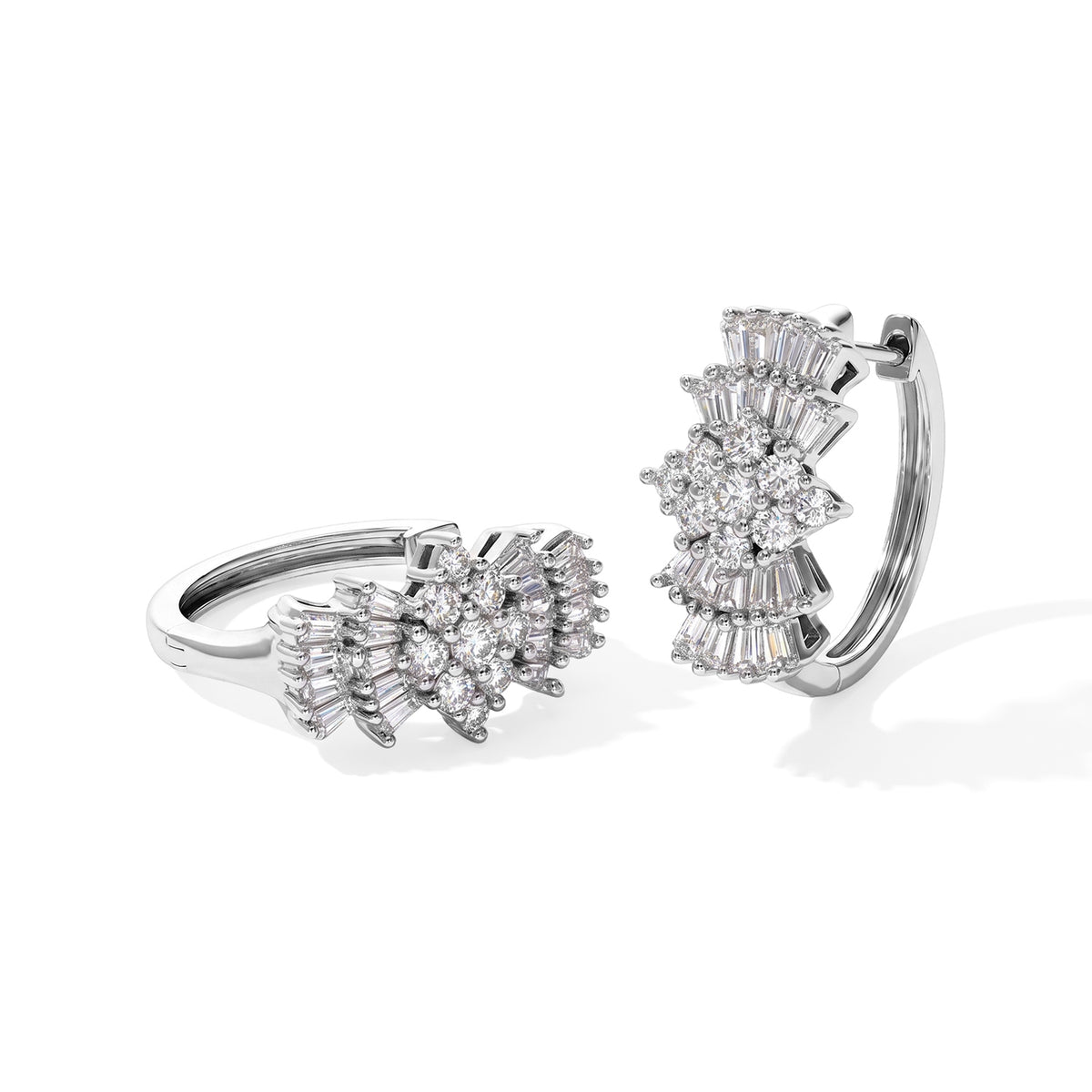 D'Joy Moissanit Ohrringe 925 Silber Rhodiniert ca. 1.94 ct