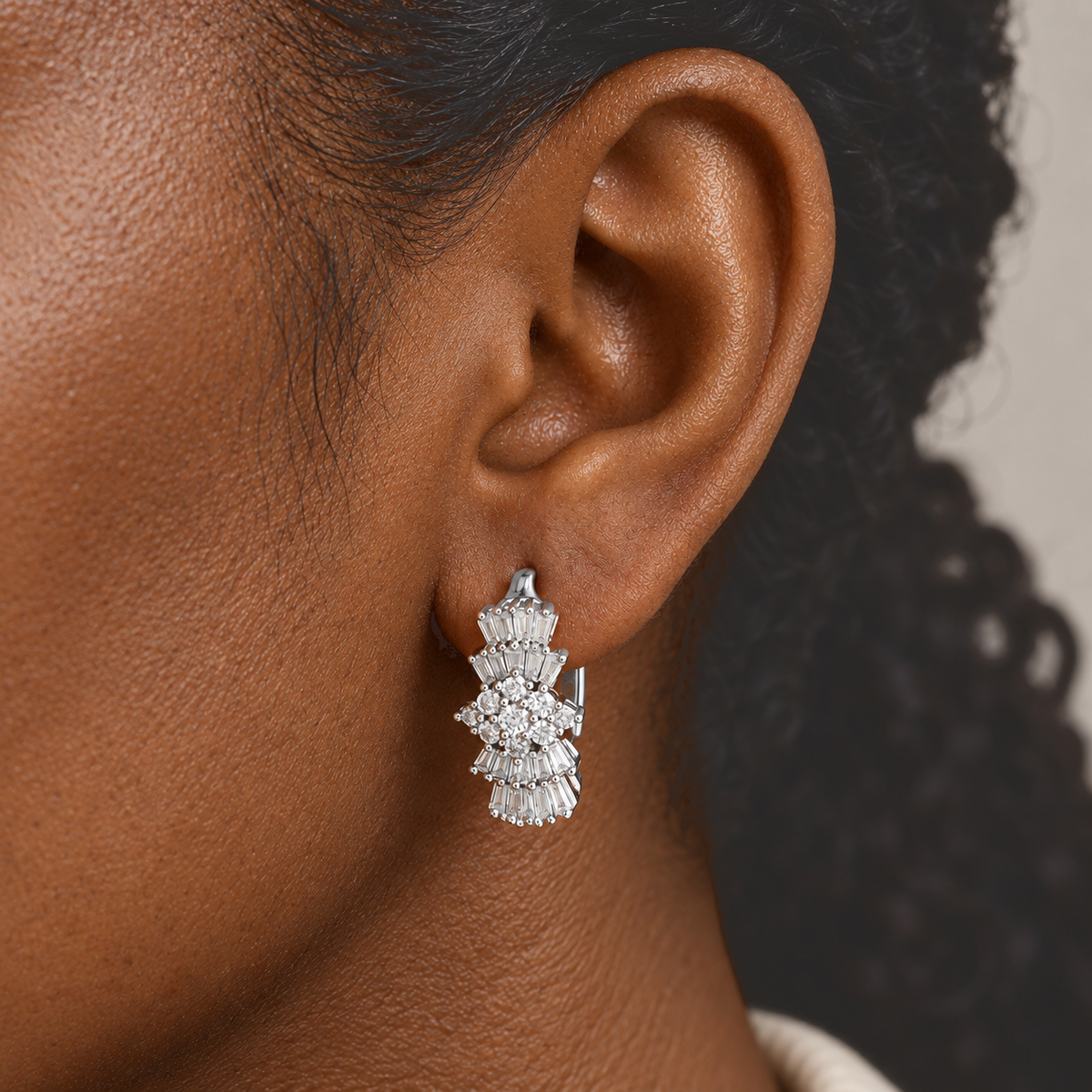 D'Joy Moissanit Ohrringe 925 Silber Rhodiniert ca. 1.94 ct