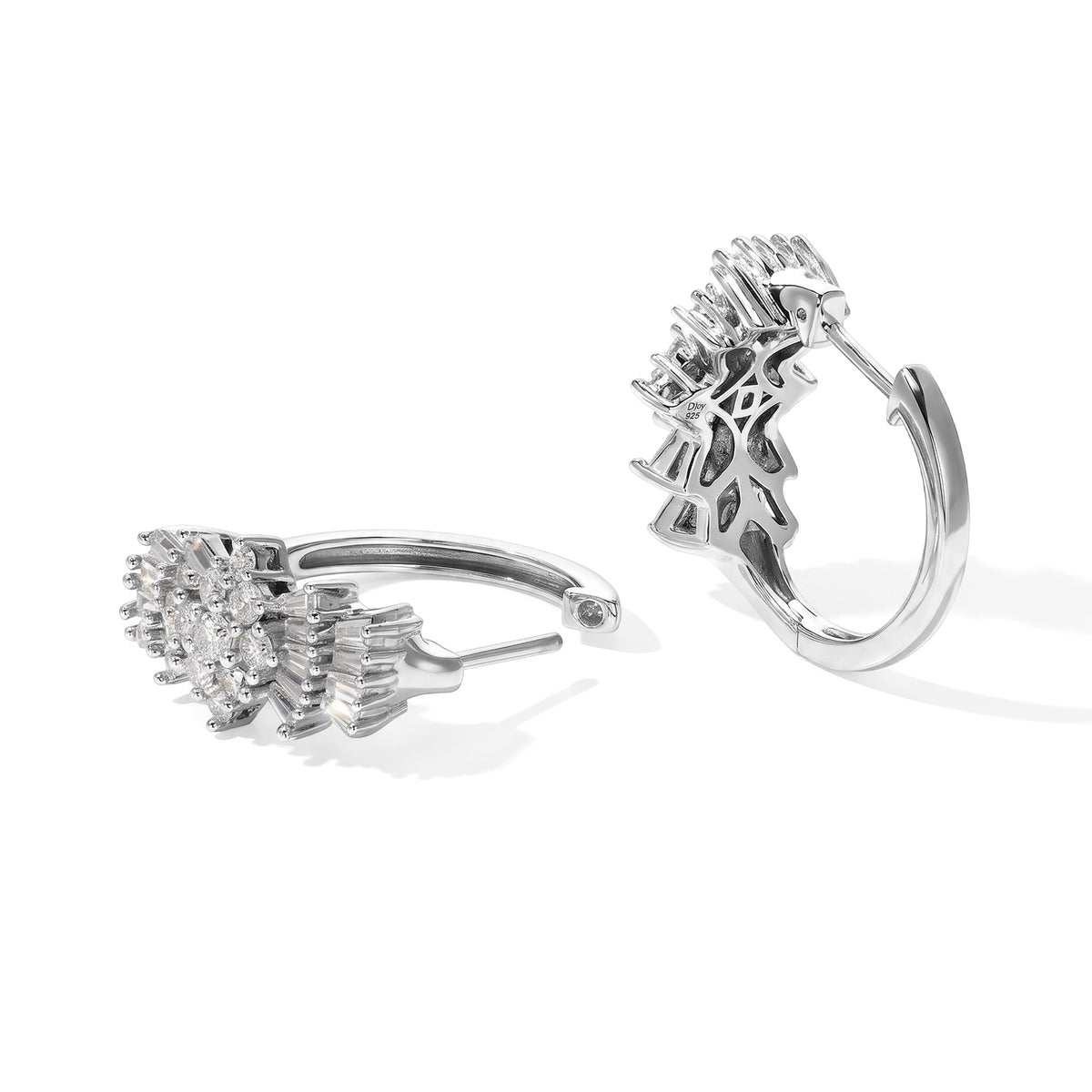 D'Joy Moissanit Ohrringe 925 Silber Rhodiniert ca. 1.94 ct