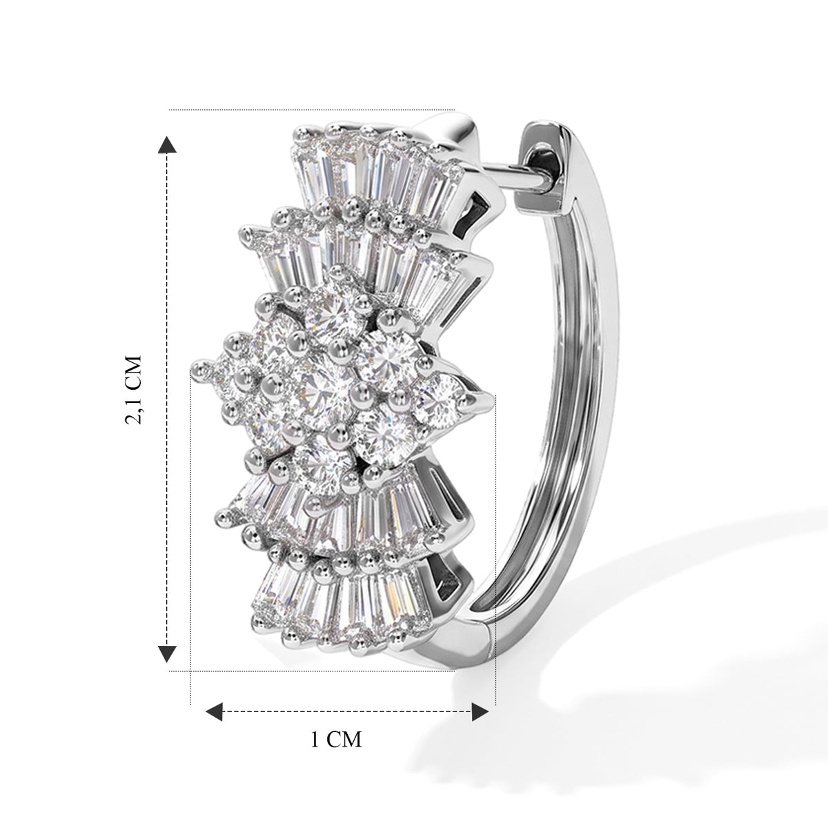 D'Joy Moissanit Ohrringe 925 Silber Rhodiniert ca. 1.94 ct