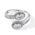 EVER TRUE Weißer Zirkonia Ring Nickelfreies Messing Rhodiniert (Größe 16.00)