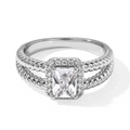 EVER TRUE Weißer Zirkonia Ring Nickelfreies Messing Rhodiniert (Größe 16.00)