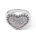 EVER TRUE Weißer Zirkonia Ring Nickelfreies Messing Rhodiniert (Größe 16.00)