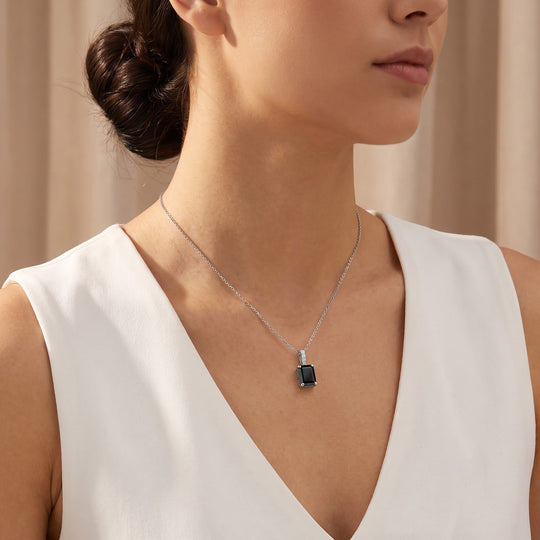 D'Joy Schwarzer Moissanit, Moissanit Anhänger 925 Silber Rhodiniert ca. 2,31 ct.