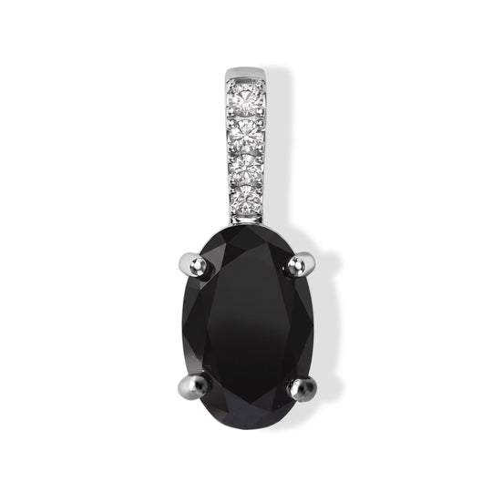 D'Joy Schwarzer Moissanit, Moissanit Anhänger 925 Silber Rhodiniert ca. 2,31 ct.