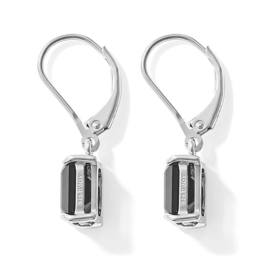 D'Joy Schwarzer Moissanit Ohrringe 925 Silber Rhodiniert ca. 2,82 ct.