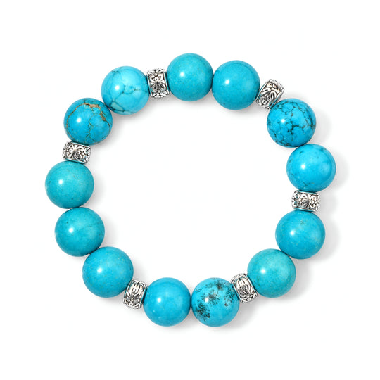 EVER TRUE Magnesit Armband ca. BR-Stretch cm Nickelfreies Messing Platiniert ca. 230.00 ct