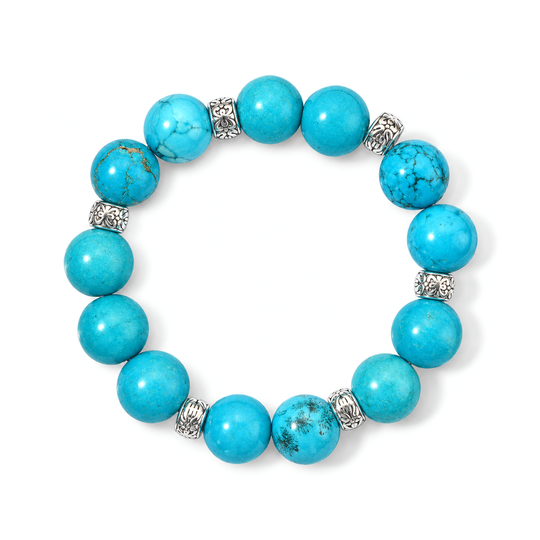 EVER TRUE Magnesit Armband ca. BR-Stretch cm Nickelfreies Messing Platiniert ca. 220.00 ct