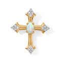 D'Joy AA Natürlicher, äthiopischer Welo Opal, Weißer Zirkon Anhänger 925 Silber 750 Vergoldet (10-15 Werktage Lieferzeit) ca. 0,29 ct.