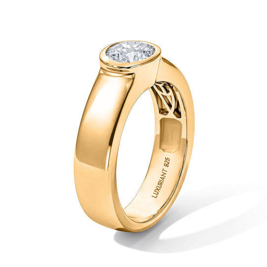 LUXURIANT DIAMOND - Lab Grown Diamant SI-GH Ring 925 Silber 750 Gelbgold vermeil (Größe 17.00) ca. 1,00 ct