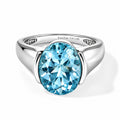 EVER TRUE Himmelblauer Topas Ring 316L Edelstahl (Größe 17.00) ca. 5,59 ct