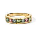 D'Joy Mehrfarbig-Turmalin Ring 925 Silber Vergoldet (Größe 20.00) ca. 1,18 ct