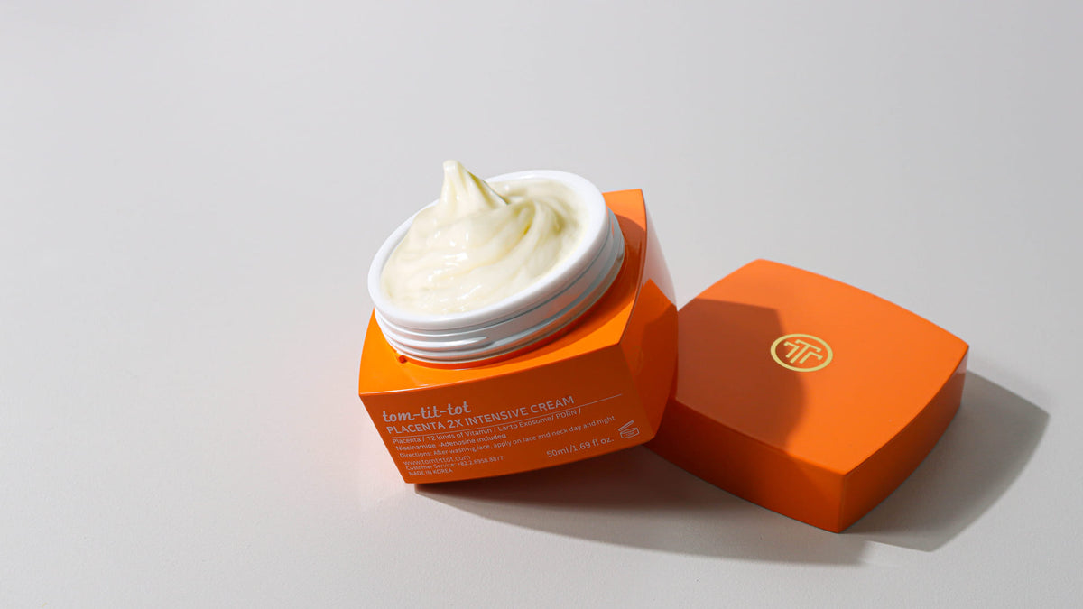 TOM-TIT-TOT Placenta 2X Intensivcreme, koreanische Hautpflege, Soja-Phytoplacenta und PDRN, 50ml