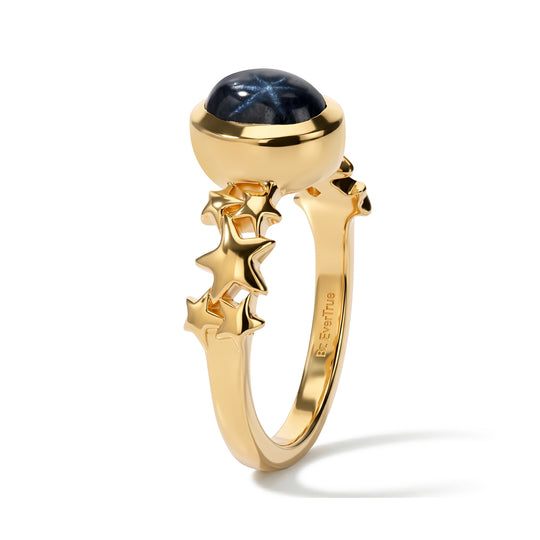 EVER TRUE Stern blauer Saphir (Diffundierter) Ring Reine Bronze (Größe 17.00) ca. 2.37 ct