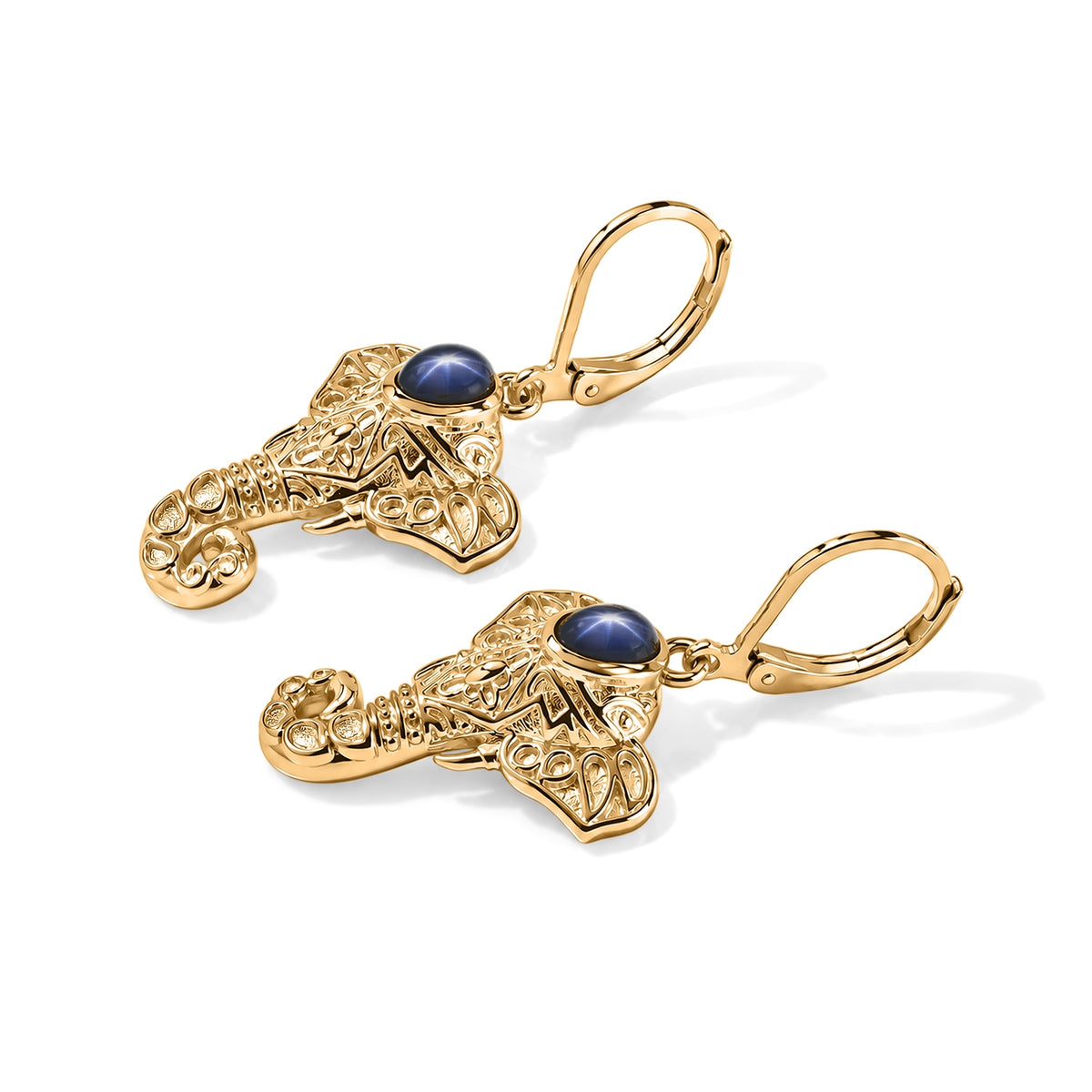 EVER TRUE Diffundierter Stern blauer Saphir Ohrringe Reine Bronze (5-10 Werktage Lieferzeit) ca. 1,68 ct.