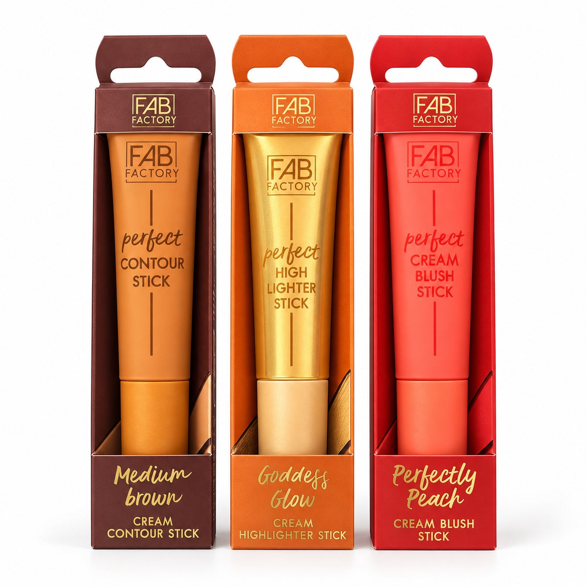 The Fab Factory 3-teiliges Make-up-Set-Highlighter, Rouge & Contouring (je 15 ml)