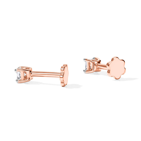 LUXURIANT DIAMOND - Lab Grown Diamant SI-GH Ohrringe 925 Silber 750 Gelbgold vermeil ca. 0,20 ct.