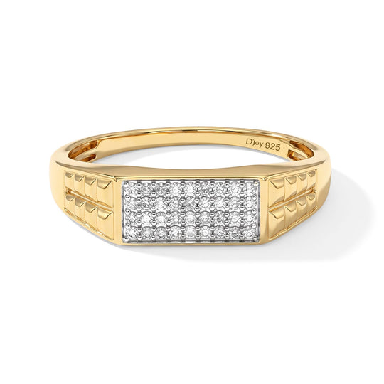 D'Joy Weißer Diamant Ring 925 Silber Rhodiniert (Größe 20.00) ca. 0,23 ct