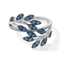 D'Joy Blauer Diamant (IR) Ring 925 Silber Rhodiniert (Größe 18.00)  ca. 0.50 ct