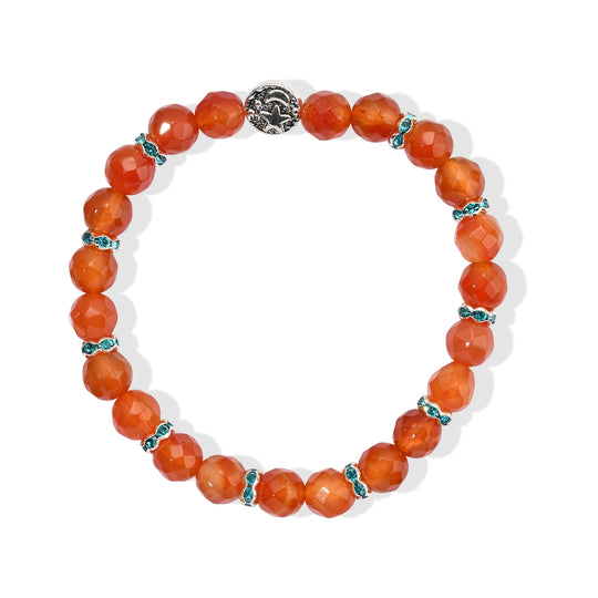 EVER TRUE Schwarzer Achat, Österreichischer Weißkristall Armband ca. BR-Stretch cm Nickelfreies Messing Platiniert 82.00 ct