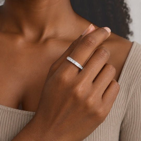 LUXURIANT DIAMOND - Lab Grown Diamant SI Ring 925 Silber Rhodiniert (Größe 20.00) ca. 3,50 ct