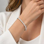 LUXURIANT DIAMOND - Lab Grown Diamant SGL zertifiziert VS-EF Armband ca. 19 cm 925 Silber Rhodiniert ca. 7,99 ct.