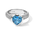 D'Joy Schweizer Blautopas Ring 925 Silber Platiniert (Größe 17.00) ca. 3,06 ct