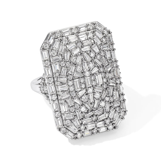 D'Joy Moissanit Ring 925 Silber Rhodiniert (Größe 19.00) ca. 2,60 ct