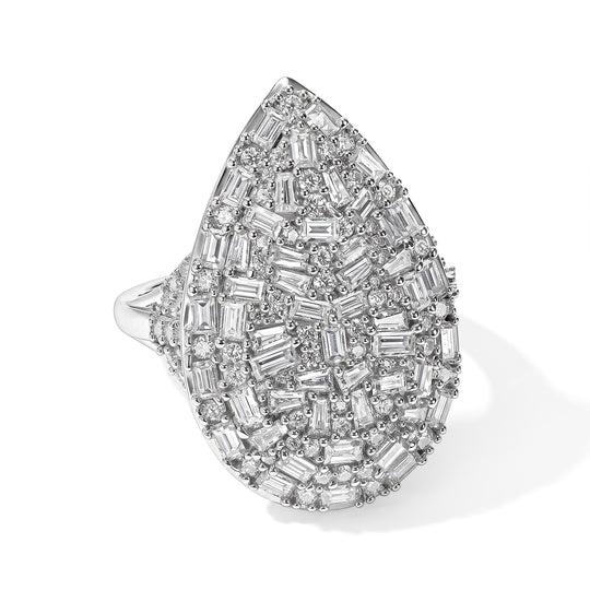 D'Joy Moissanit Ring 925 Silber Rhodiniert (Größe 19.00) ca. 2,60 ct