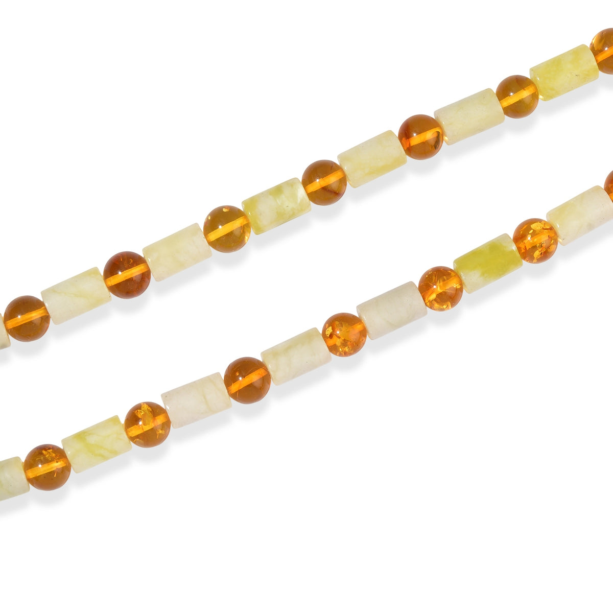 EVER TRUE Serpentin, Bernstein Halskette ca. 50 cm 316L Edelstahl ca. 135.00 ct