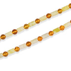 EVER TRUE Serpentin, Bernstein Halskette ca. 50 cm 316L Edelstahl ca. 135.00 ct