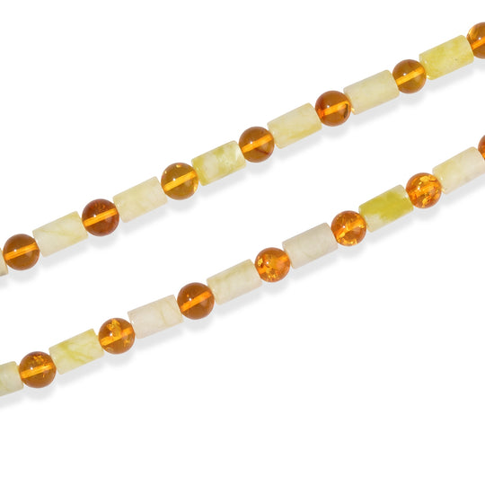 EVER TRUE Serpentin, Bernstein Halskette ca. 50 cm 316L Edelstahl ca. 100.00 ct