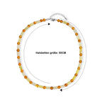 EVER TRUE Serpentin, Bernstein Halskette ca. 50 cm 316L Edelstahl ca. 135.00 ct