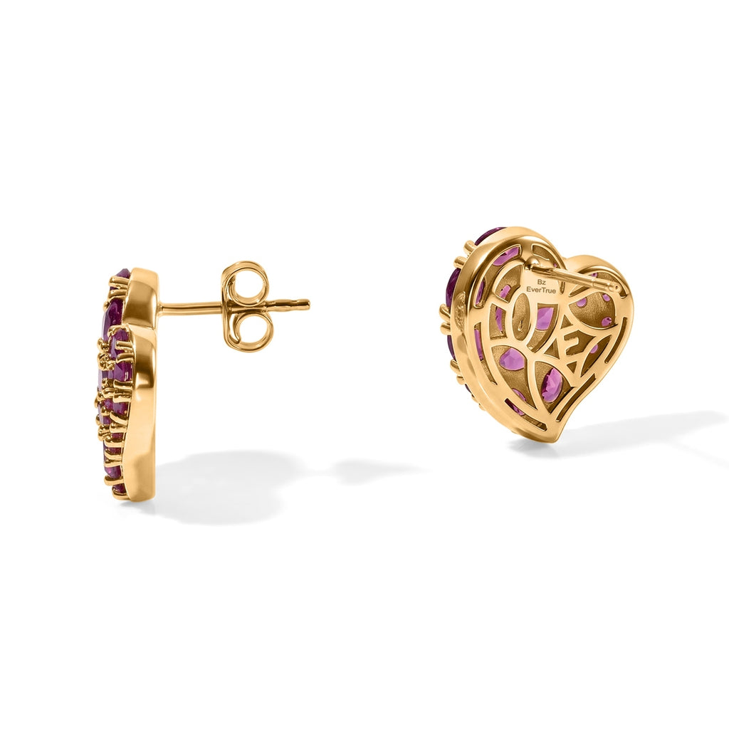 EVER TRUE Natürlicher Rhodolith Granat Ohrringe Reine Bronze ca. 4,27 ct.