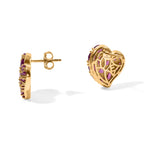 EVER TRUE Natürlicher Rhodolith Granat Ohrringe Reine Bronze ca. 4,27 ct.