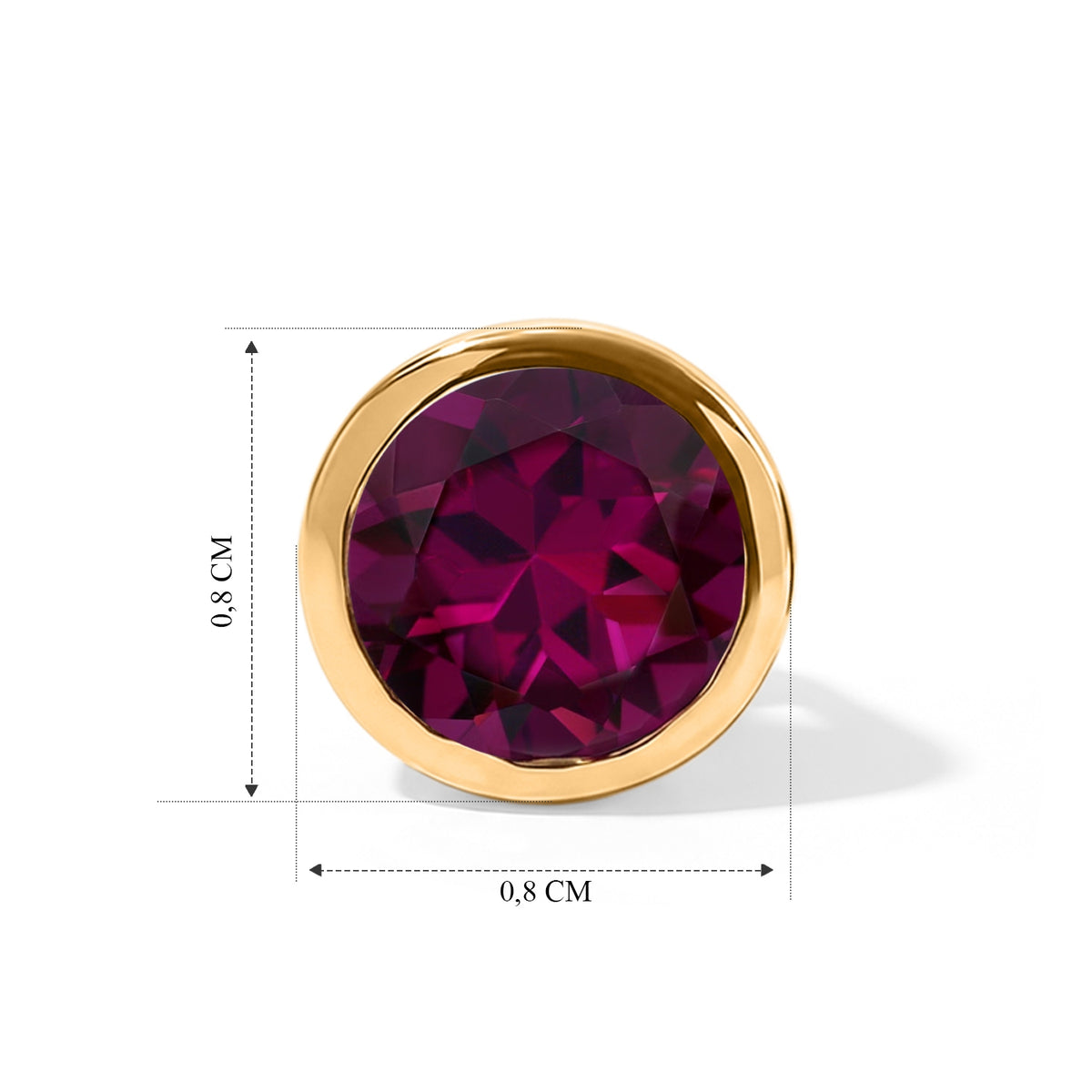 D'Joy Natürlicher Rhodolith Granat Ohrringe 925 Silber 750 Vergoldet ca. 2,04 ct.