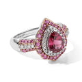 D'Joy AAA Rosa Turmalin, Rosa Saphir Ring 925 Silber Rhodiniert (Größe 16.00)  ca. 1.72 ct