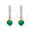 LUXURIANT DIAMOND - AAA Lab Grown Kolumbianischer Smaragd, Lab Grown Diamant Ohrringe 925 Silber 750 Gelbgold vermeil ca. 1,53 ct.