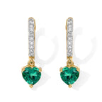 LUXURIANT DIAMOND - AAA Lab Grown Kolumbianischer Smaragd, Lab Grown Diamant Ohrringe 925 Silber 750 Gelbgold vermeil ca. 1,53 ct.