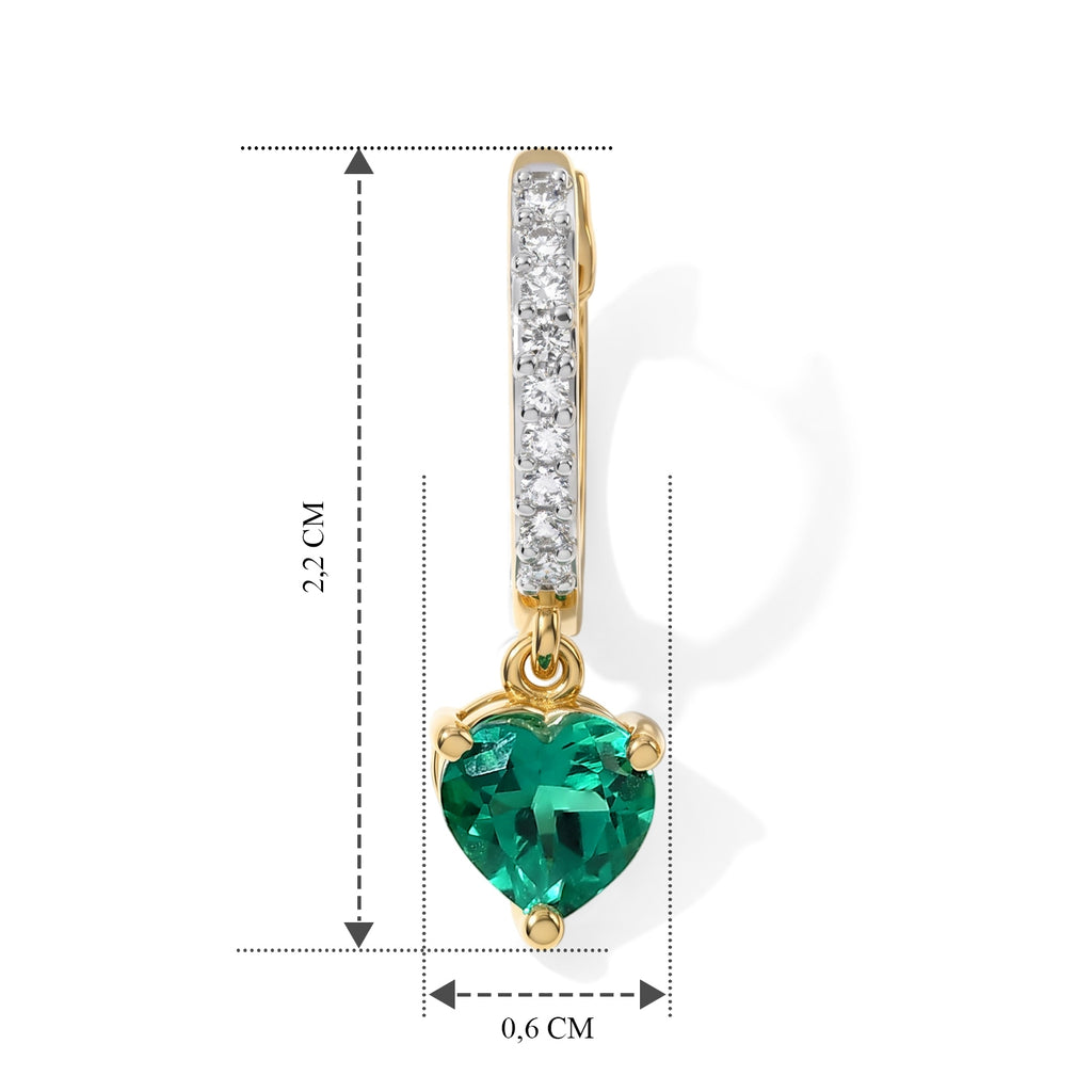 LUXURIANT DIAMOND - AAA Lab Grown Kolumbianischer Smaragd, Lab Grown Diamant Ohrringe 925 Silber 750 Gelbgold vermeil ca. 1,53 ct.